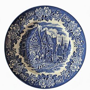 Set Of 4 Blue and White Ironstone Plates